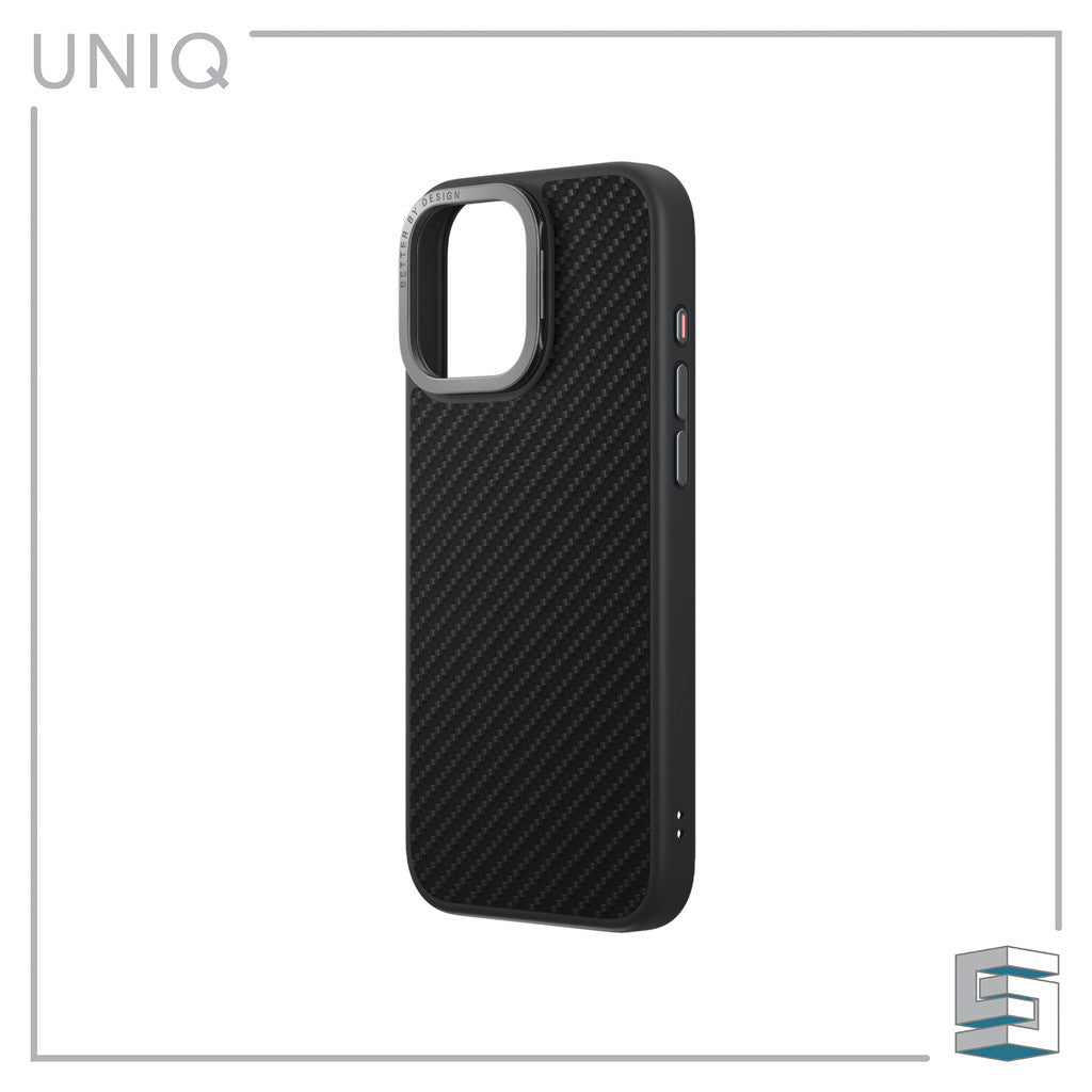 UNIQ Keva Max Hybrid MagClick Charging Case for iPhone 16 Pro (6.3) / 16 Pro Max (6.9) with Camera Stand Carbon Black