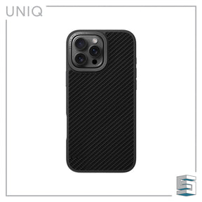 UNIQ Keva Max Hybrid MagClick Charging Case for iPhone 16 Pro (6.3) / 16 Pro Max (6.9) with Camera Stand Carbon Black