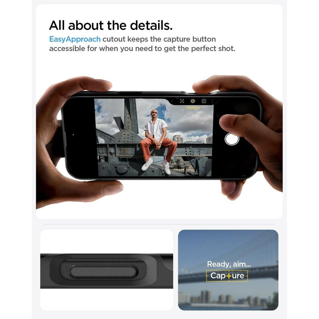 Spigen Thin Fit MagFit Direka untuk Sarung iPhone 16 Pro / Pro Max [Perlindungan Gred Tentera] - Hitam