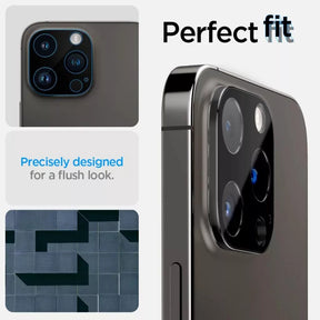 [2 Pack] Spigen iPhone 16 Pro Max / 16 Pro / 15 Pro Max / 15 Pro / 14 Pro Max / 14 Pro Camera Lens Optic Lens Protector