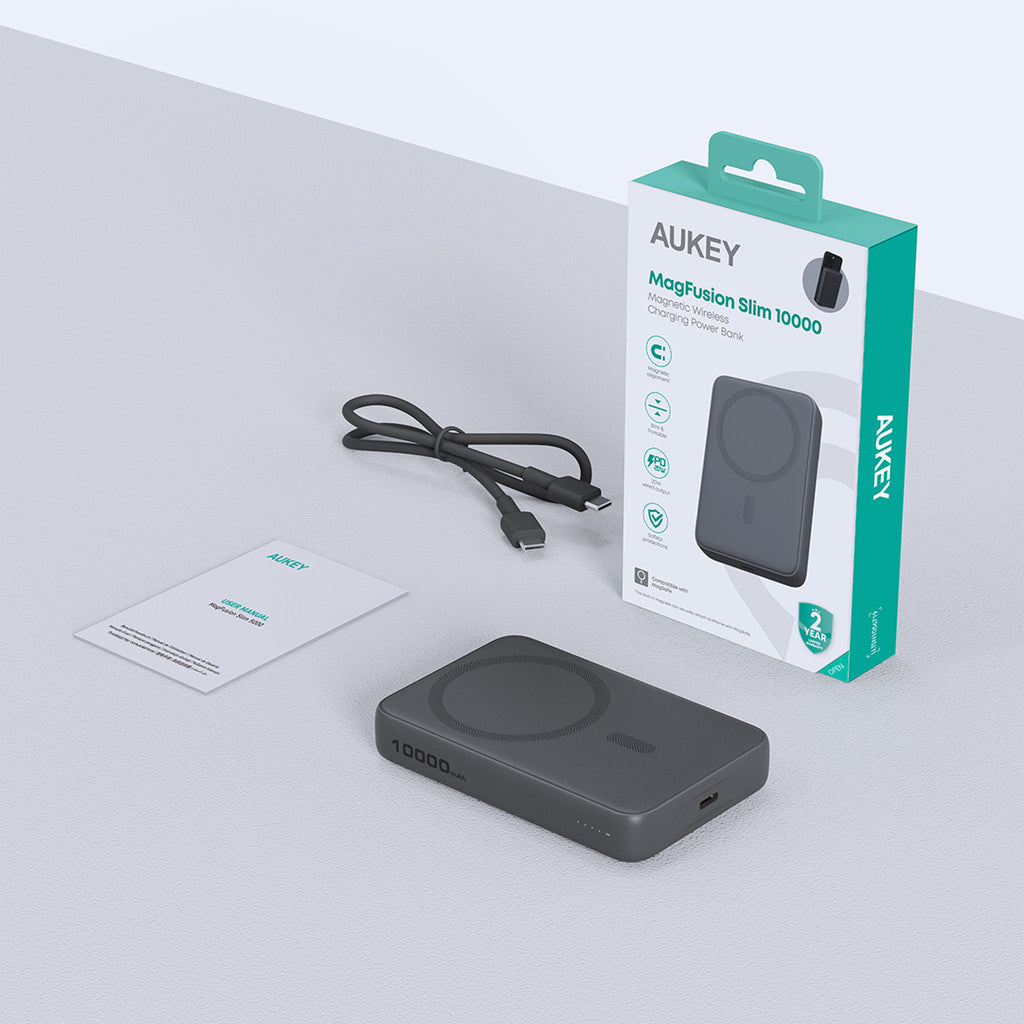 Aukey PB-MS04 10000mAh 20W Magnetic Ultra Slim Wireless Powerbank