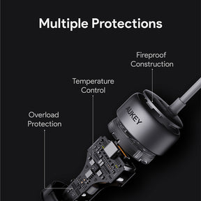 Aukey CC-P2 75W PPS Fast Charging Car Charger With Built In USB C Cable and USB A