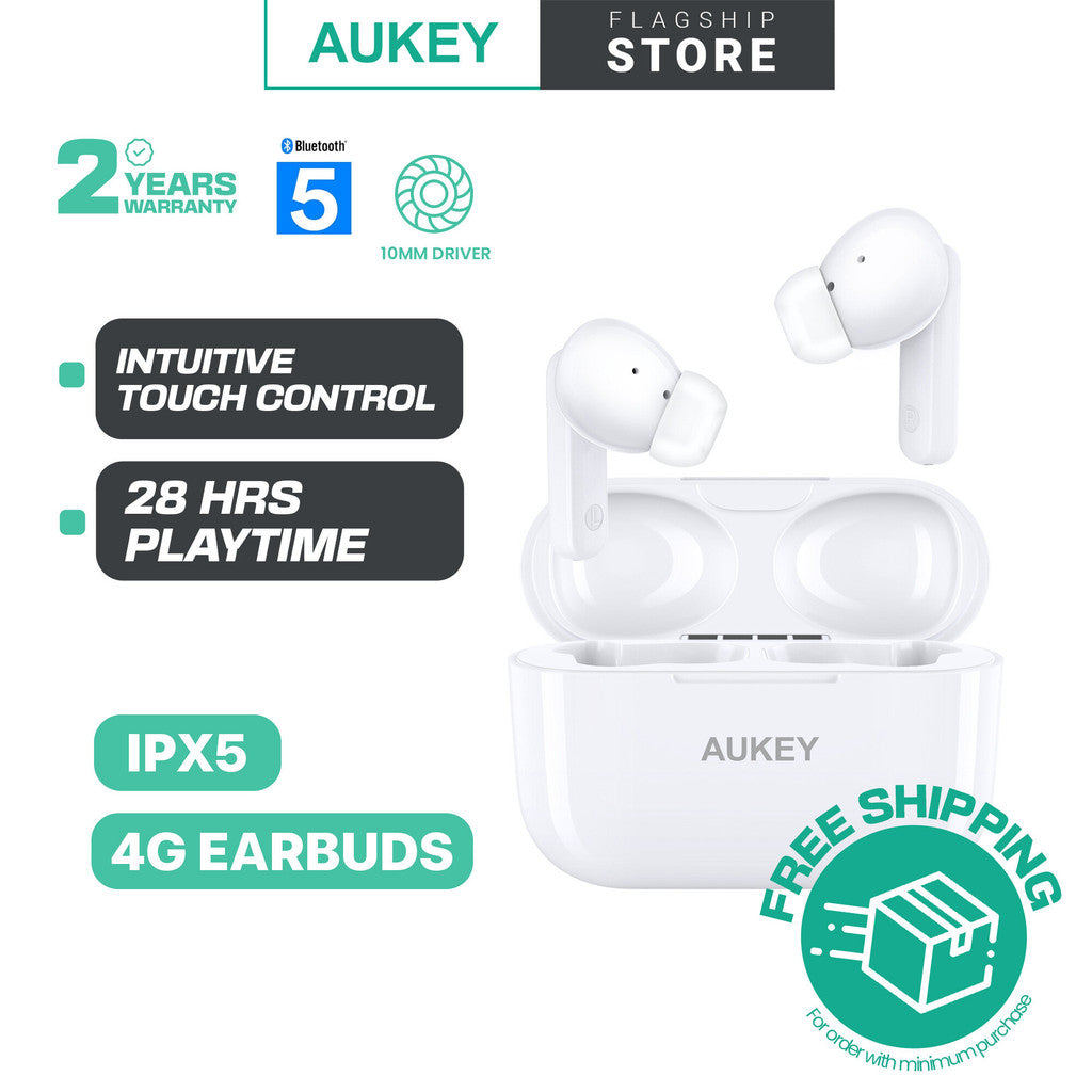 Aukey EP-M1S White True Wireless Earbuds TWS With BT 5.0