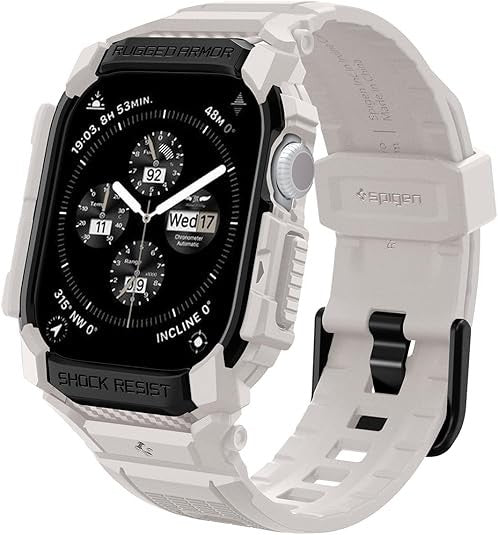 Spigen Rugged Armor Pro Designed for Apple Watch Series 10 46mm / 42mm Case with Band Rugged Protective TPU Case Band