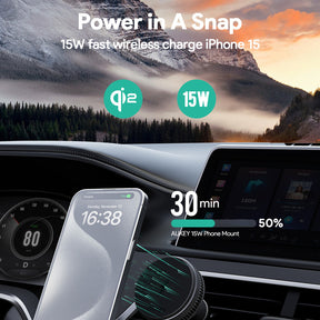 AUKEY MagFusion Dash Pro Qi2 Active Cooling Wireless Charging Phone Mount