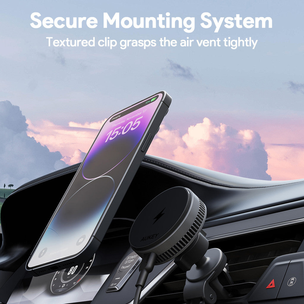 AUKEY MagFusion Dash Pro Qi2 Active Cooling Wireless Charging Phone Mount