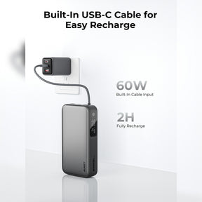 Aukey PB-Y48 130W Spark Sling 20000mAh Power Bank With Built in USB C Cable