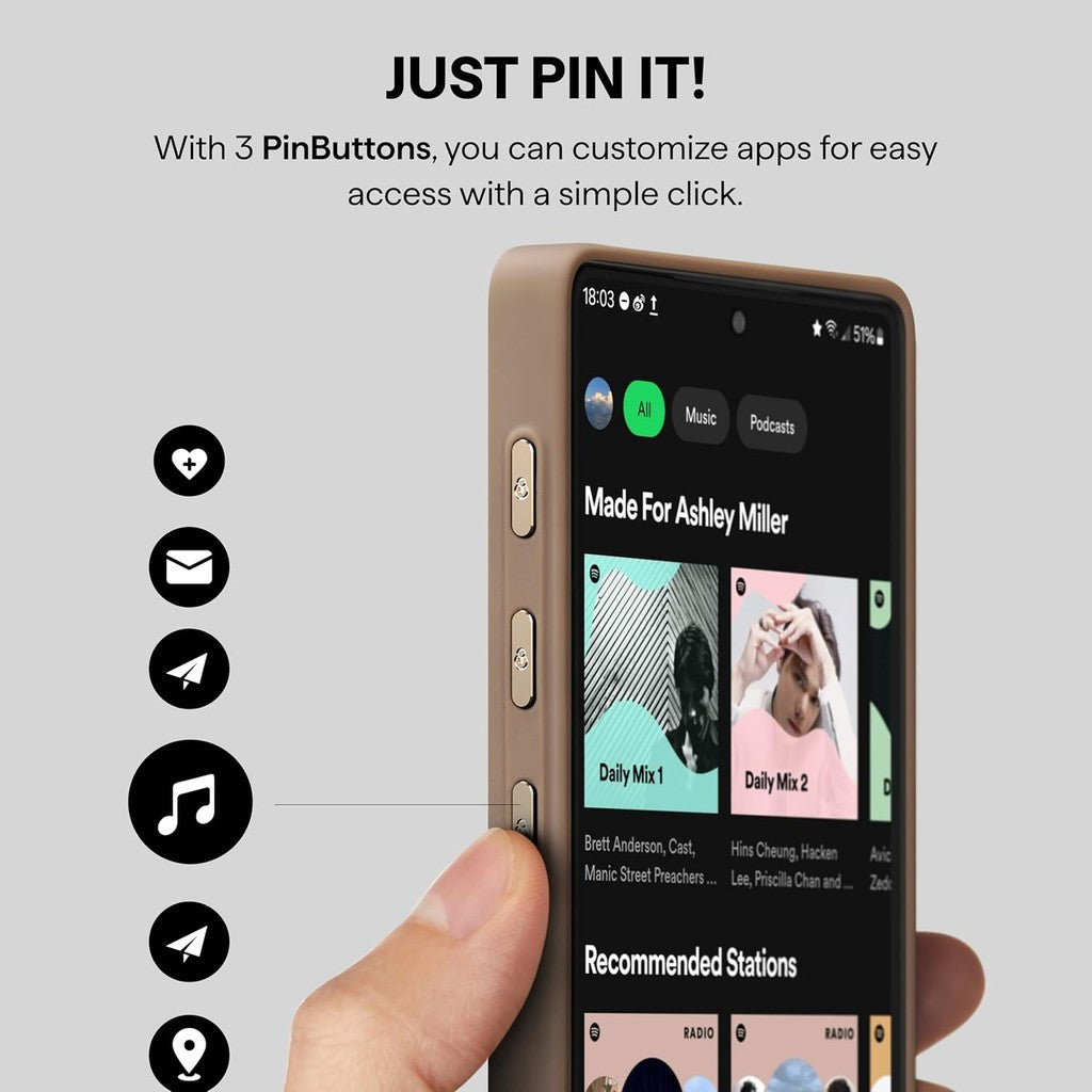 PITAKA PinButton for Samsung Galaxy S25 Ultra Case 1500D Aramid Fiber Black/Gold