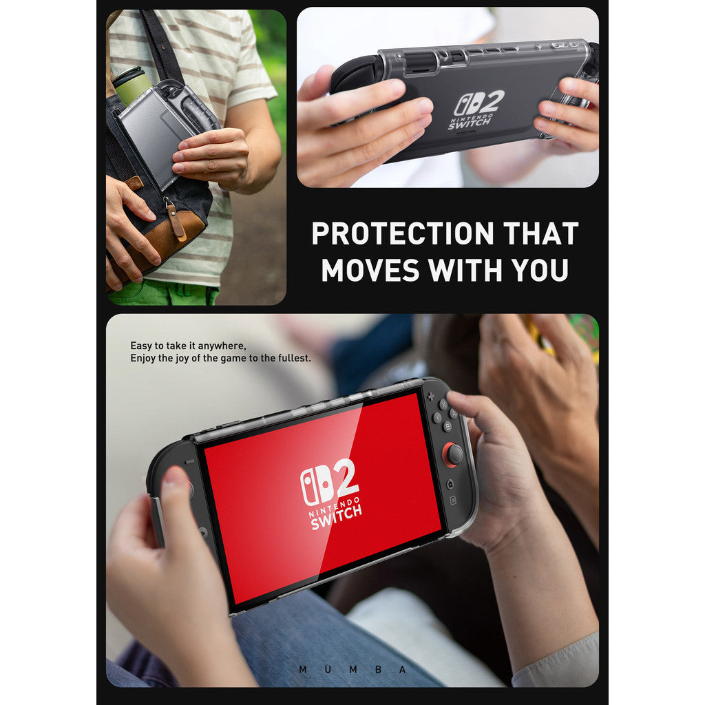 SUPCASE Clear Case for Nintendo Switch 2 2025 Crystal Protective Clear Cover with Quick Release Joy-Con Design TPU Grip