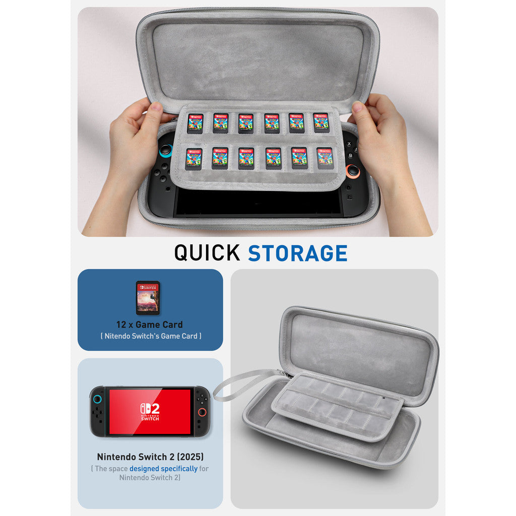 SUPCASE Carrying Case for Nintendo Switch 2 2025 Mini Version Travel Case with 12 Game Cartridge slot Portable Bag