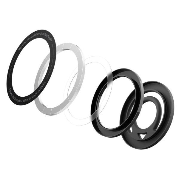 Cincin Telefon Pintar Serasi Magnetik Spigen Dual Pop, Serasi dengan Siri iPhone 16/15/14/13/12 (Hitam)