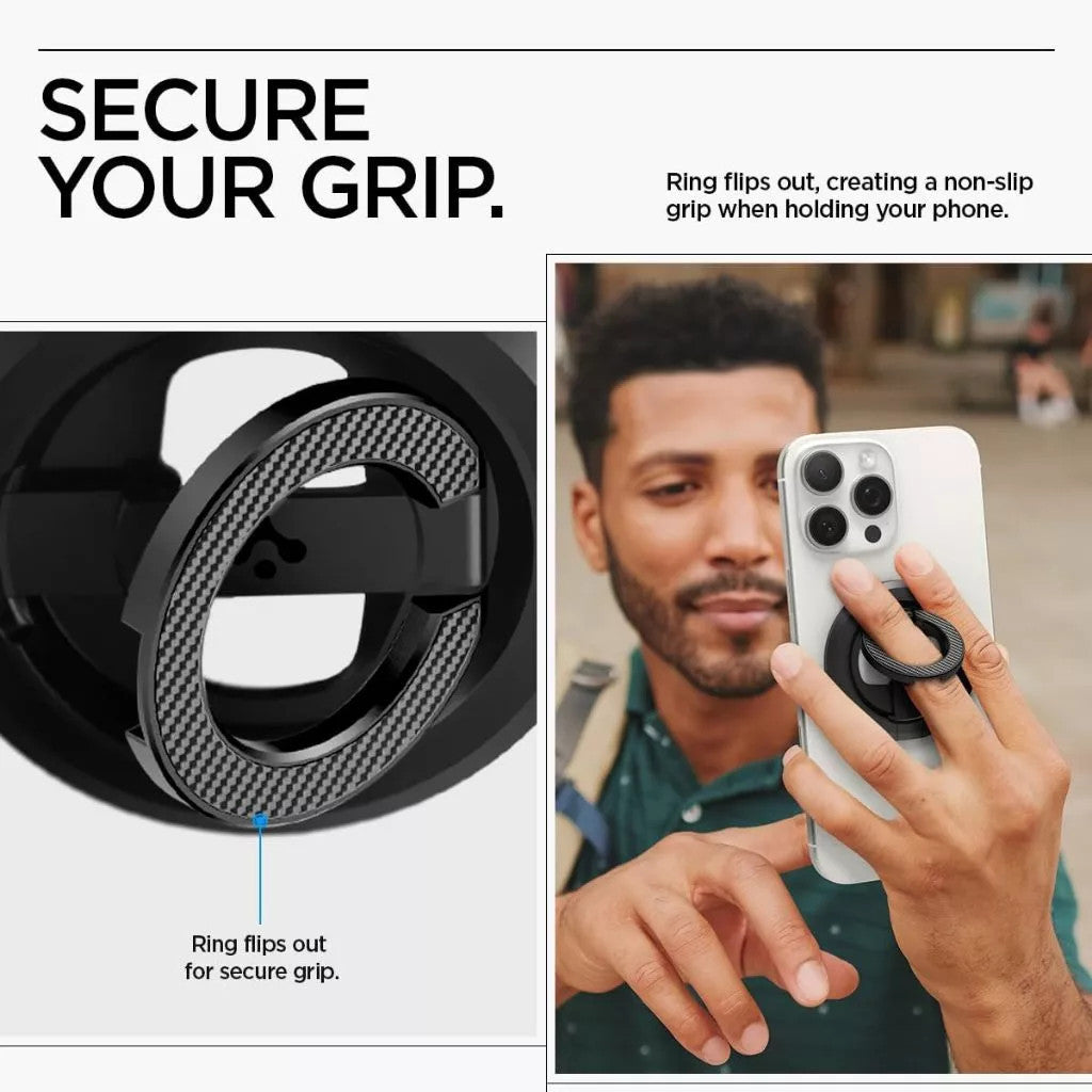 Spigen O-Mag Pemegang Telefon Cincin Magnet Dua Sisi Cincin Telefon Magnet Pemegang Pendirian Telefon Magnet