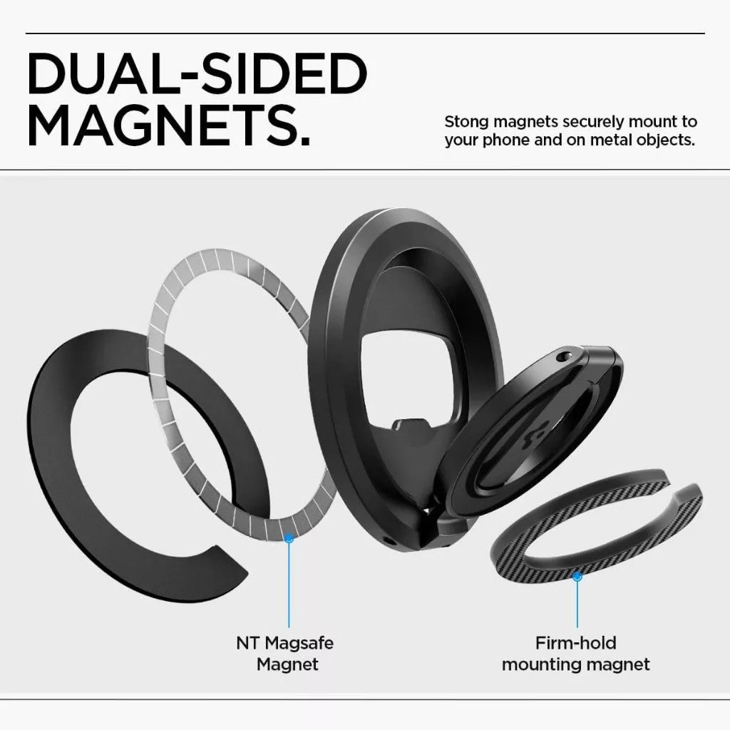 Spigen O-Mag Pemegang Telefon Cincin Magnet Dua Sisi Cincin Telefon Magnet Pemegang Pendirian Telefon Magnet
