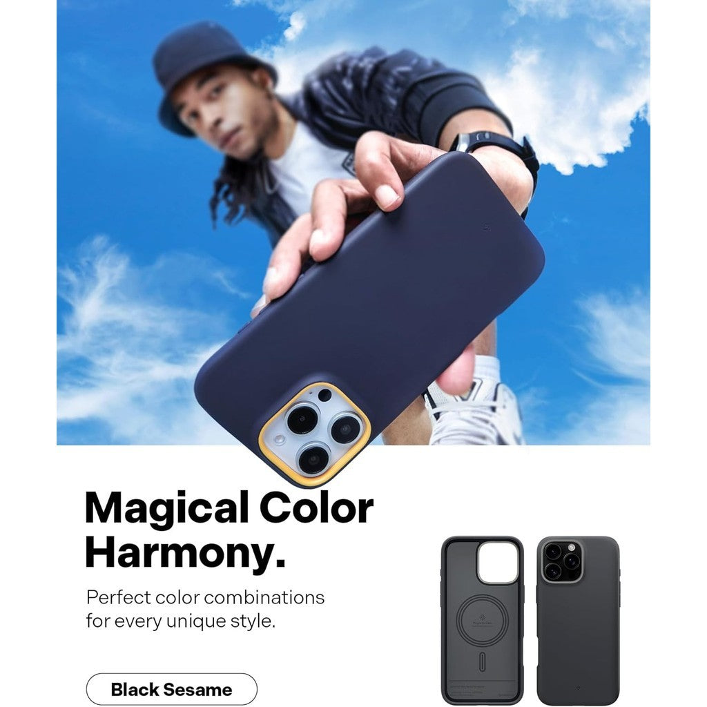 Caseology Nano Pop Mag for iPhone 16 Pro Max Case [Dual Layer Silicone Case] Military Grade Drop Tested - Black Sesame