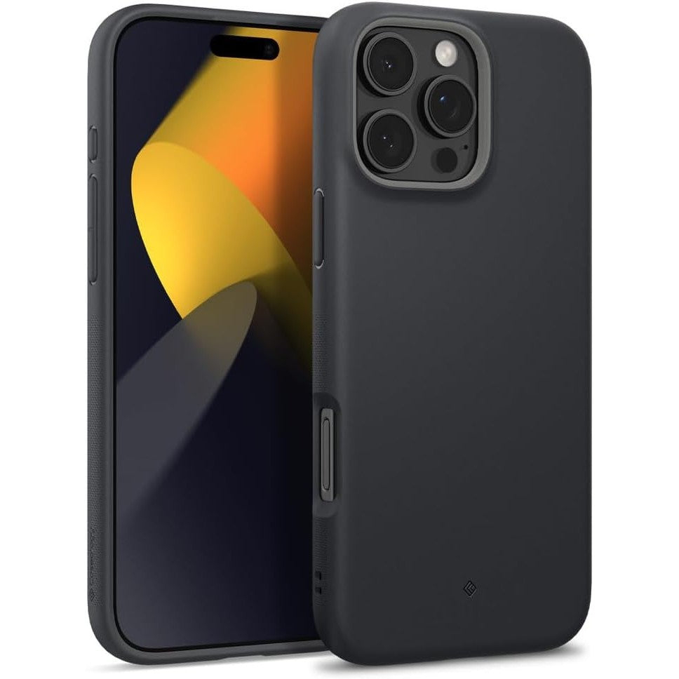 Caseology Nano Pop Mag for iPhone 16 Pro Max Case [Dual Layer Silicone Case] Military Grade Drop Tested - Black Sesame