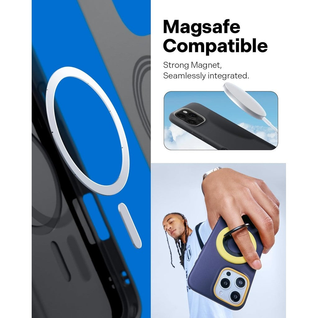 Caseology Nano Pop Mag for iPhone 16 Pro Max Case [Dual Layer Silicone Case] Military Grade Drop Tested - Black Sesame