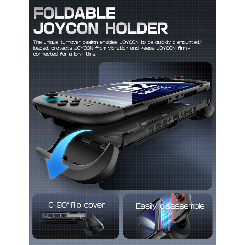 Supcase Dockable for Nintendo Switch 2 Case with Flip Stand Titan Ergonomic Grip Holds 5 Game Cards Joy Con Design
