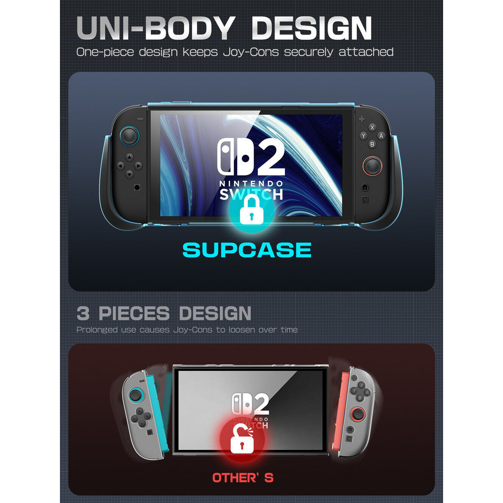 Supcase Dockable for Nintendo Switch 2 Case with Flip Stand Titan Ergonomic Grip Holds 5 Game Cards Joy Con Design