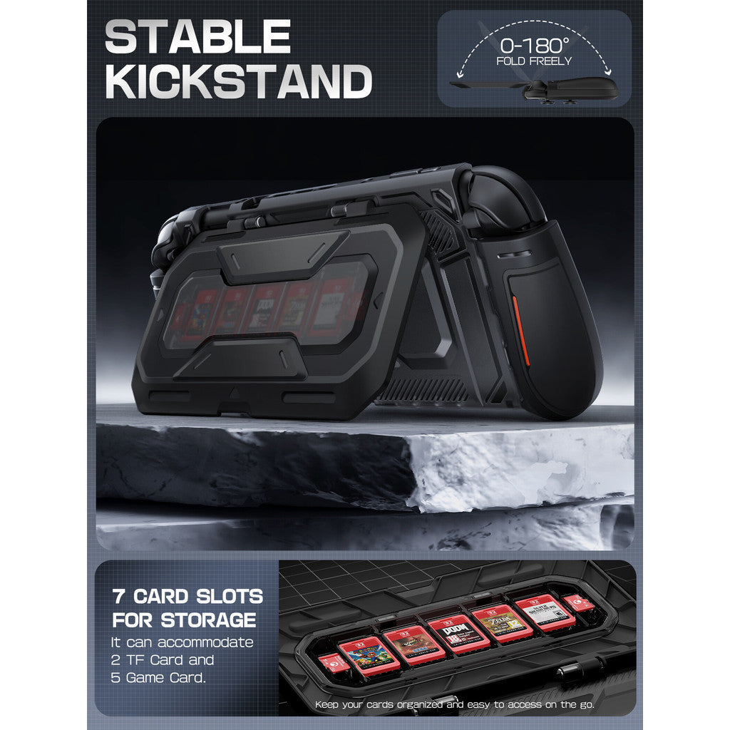 Supcase Dockable for Nintendo Switch 2 Case with Flip Stand Titan Ergonomic Grip Holds 5 Game Cards Joy Con Design