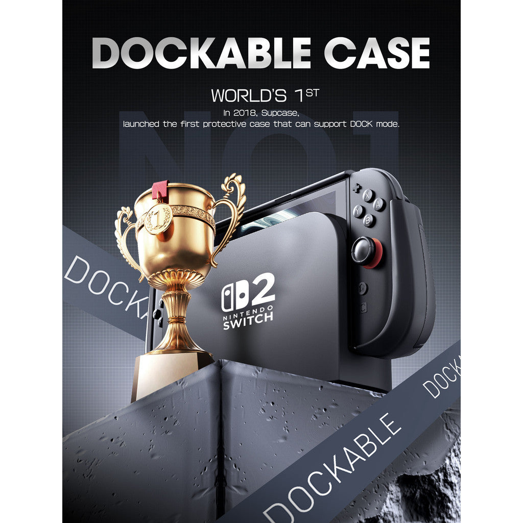 Supcase Dockable for Nintendo Switch 2 Case with Flip Stand Titan Ergonomic Grip Holds 5 Game Cards Joy Con Design