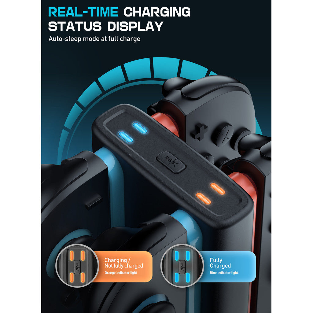 SUPCASE Charging Dock for Nintendo Switch 2 Joy Con Supports Dual Direction Charging 9 Light Modes