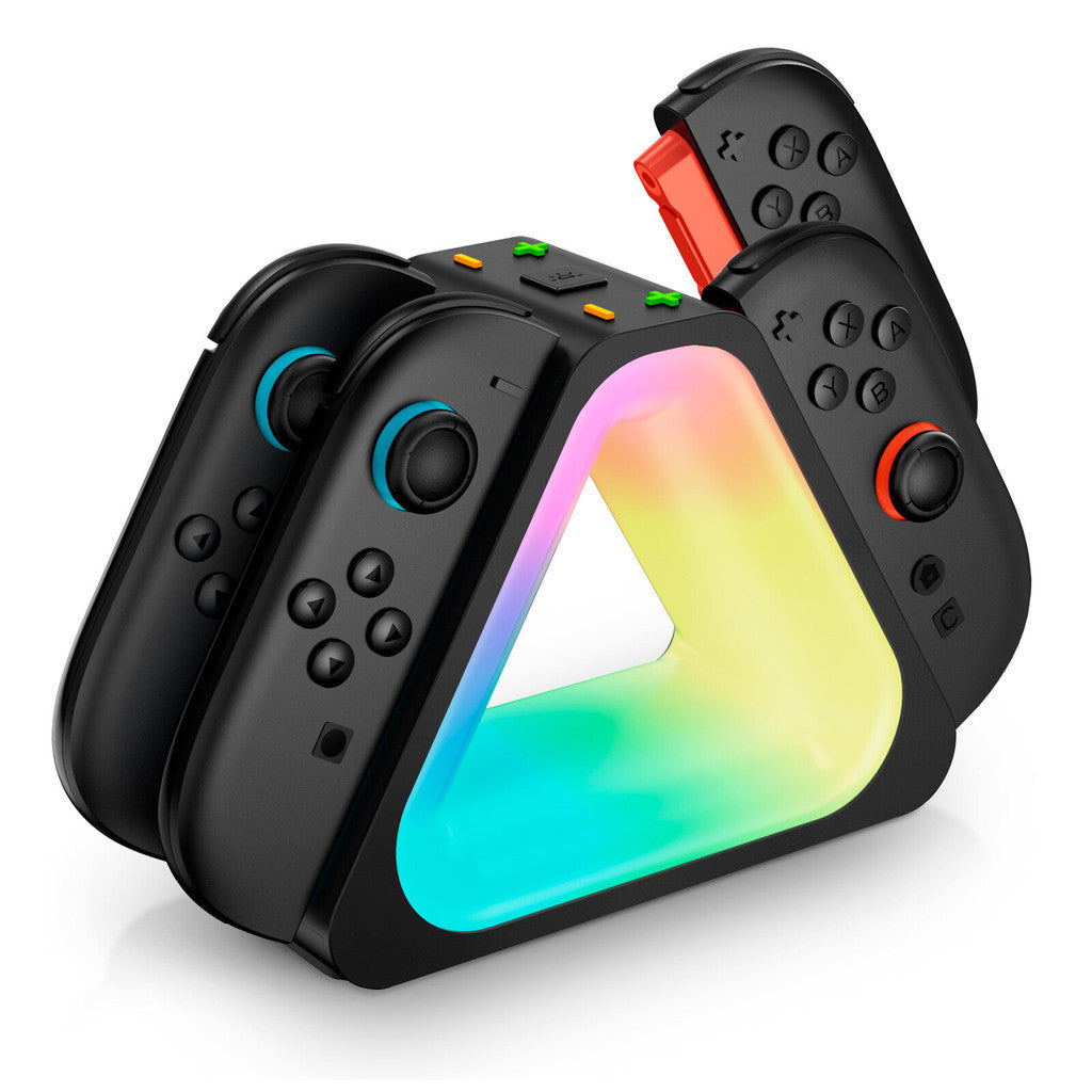 i-Blason Charging Dock for Nintendo Switch 2 Joycon Controller 7 Adjustable RGB Lighting Design 4 in 1 LED Indication