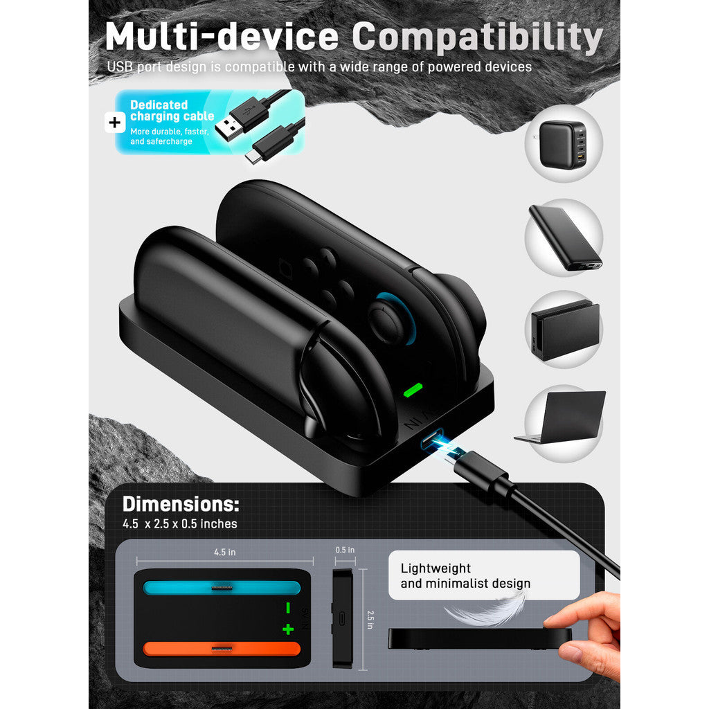 i-Blason Charging Dock Compatible with Nintendo Switch 2 for JoyCon Controller Portable Charger Station LED Indication