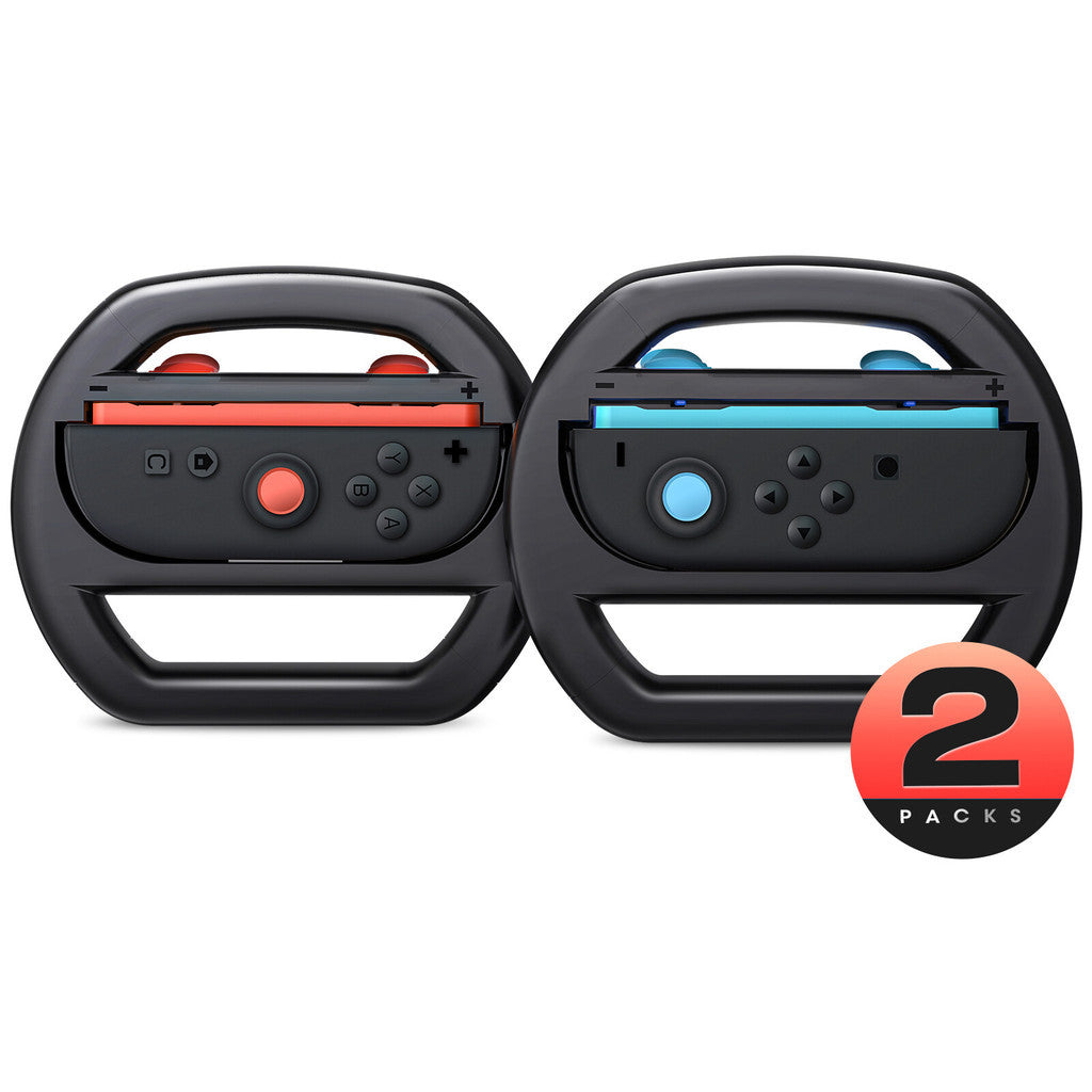 i-Blason Steering Wheel for Nintendo Switch 2 JoyCons Racing Wheel Games Mario Kart 8 Deluxe with Rocker Caphead 2 Pack
