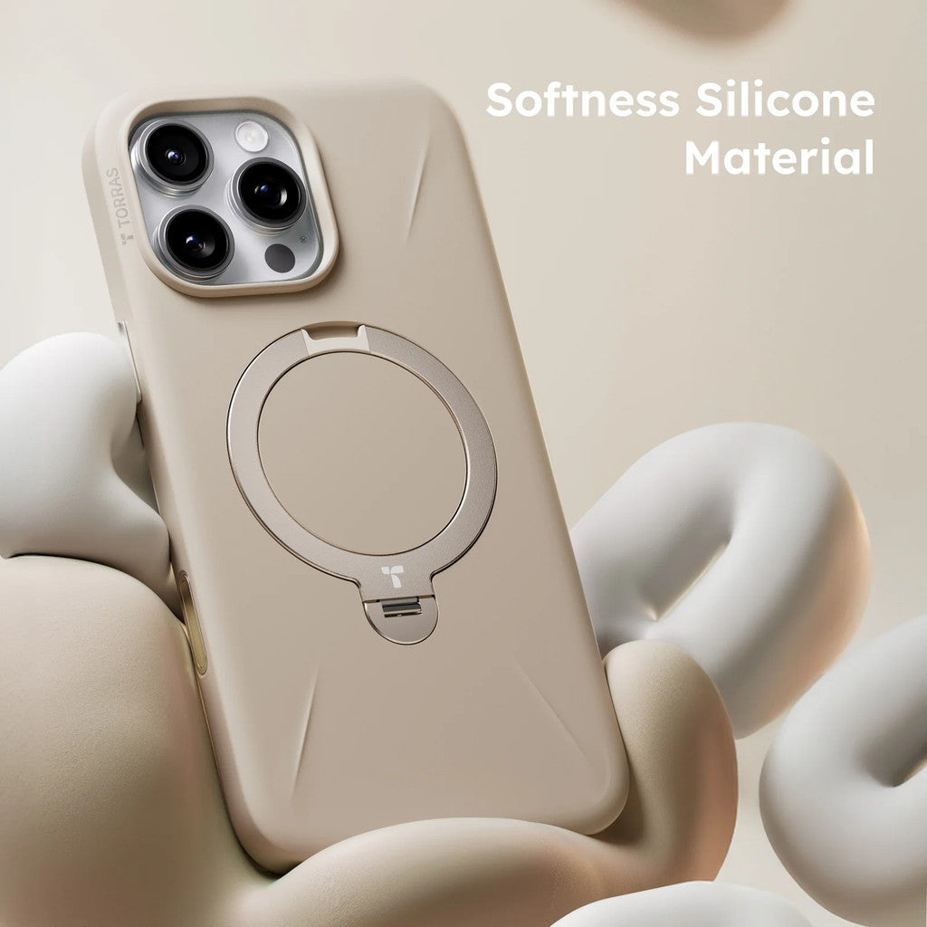 TORRAS Ostand Spin Fusion Silicone Series for iPhone 16 Pro Max