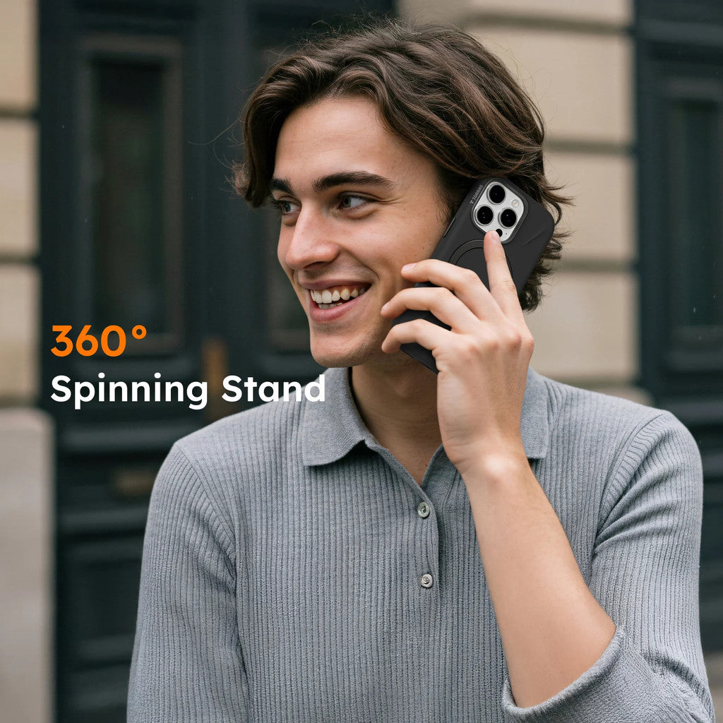TORRAS Ostand Spin Fusion Silicone Series for iPhone 16 Pro Max