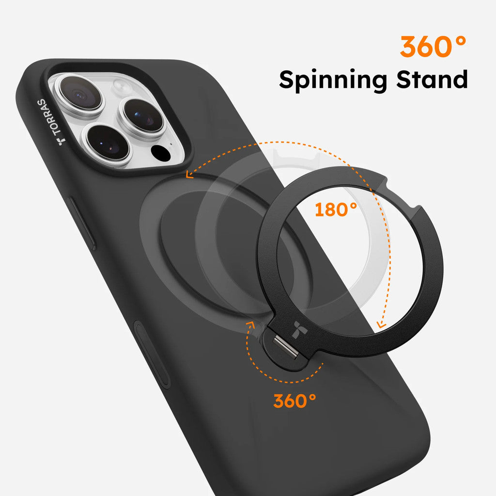 TORRAS Ostand Spin Fusion Silicone Series for iPhone 16 Pro Max