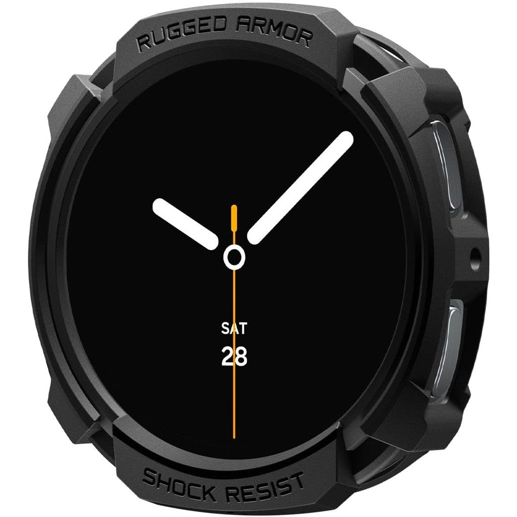 Spigen Rugged Armor Designed for Samsung Galaxy Watch 8 44mm Case Durable TPU Cover (2025) - Matte Black