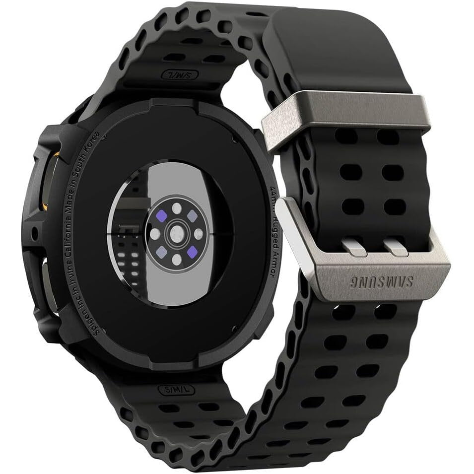 Spigen Rugged Armor Designed for Samsung Galaxy Watch 8 44mm Case Durable TPU Cover (2025) - Matte Black