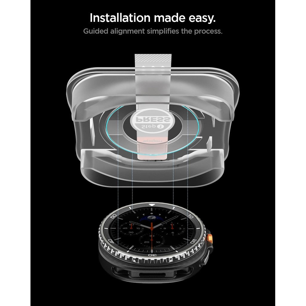 Spigen Glas.tR EZ Fit Tempered Glass Screen Protector Guard for Galaxy Watch 8 Classic (46mm) [2 Pack]