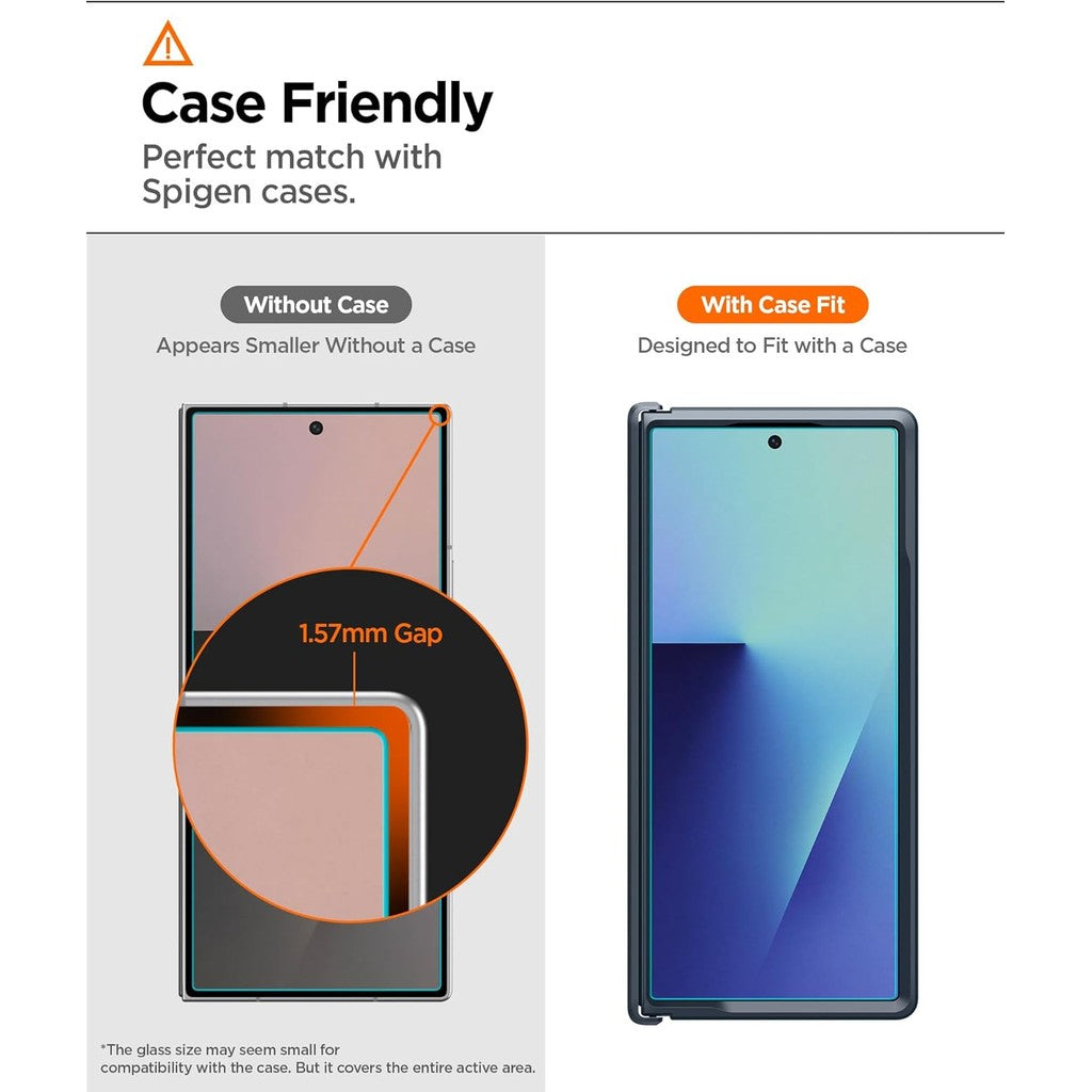 Spigen Tempered Glass Screen Protector [GlasTR EZ FIT Pro] designed for Galaxy Z Fold 7 [Case Friendly] - 2 Pack