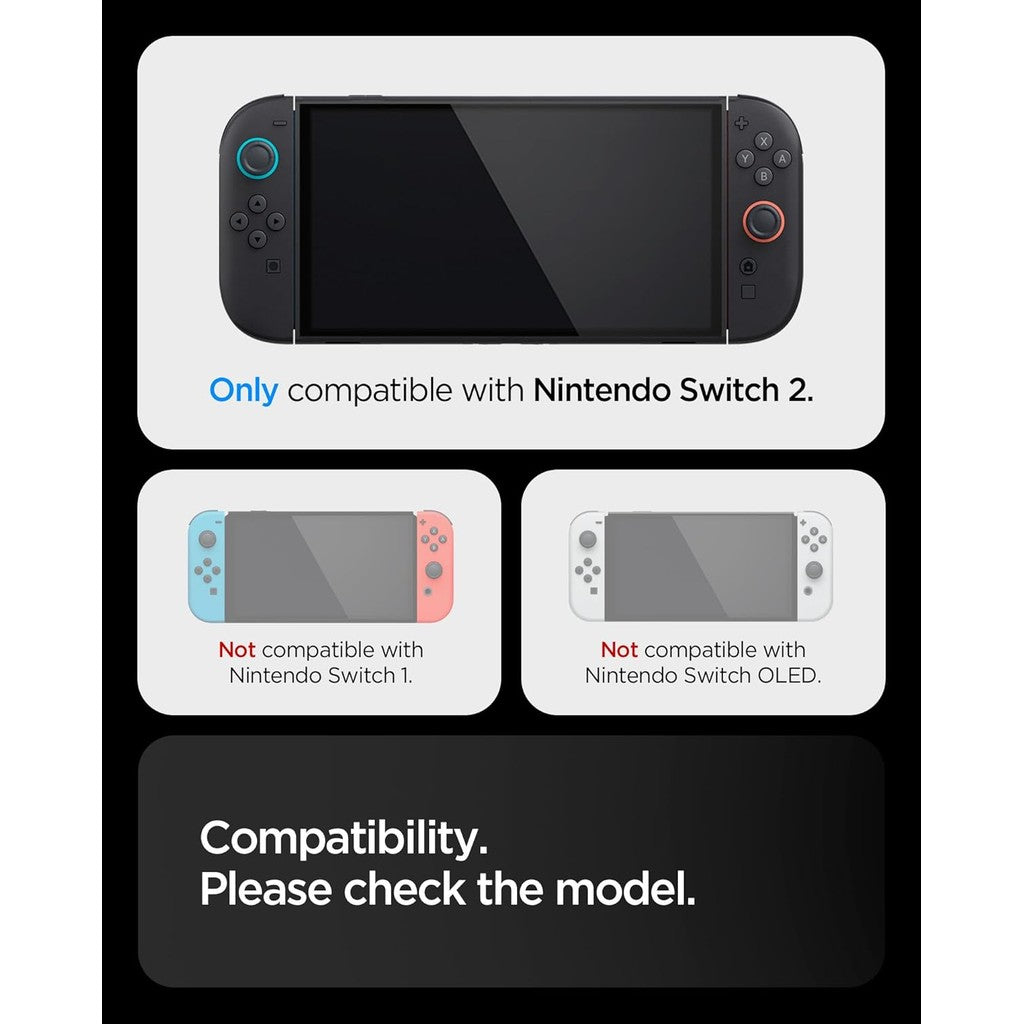 Spigen Dual Grip Nintendo Switch 2 Case (2025) Dockable Controller Cover with Kickstand and Enhanced Grip - Black