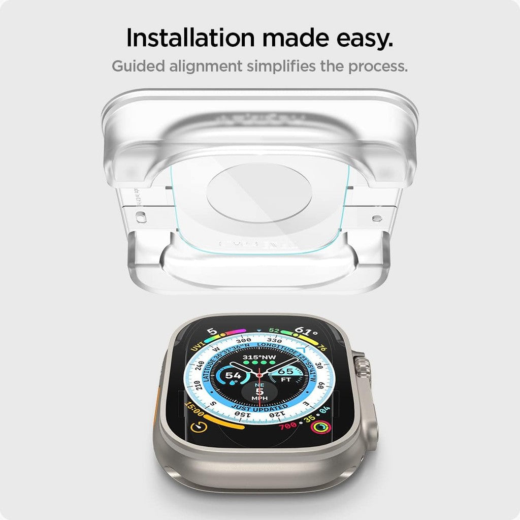 Spigen Glas.tR EZ Fit Tempered Glass Screen Protector Apple Watch Ultra 3 / Ultra 2 / Ultra (49mm) - 2 Pack