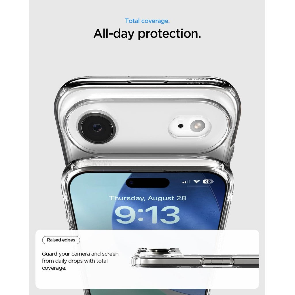 Spigen Ultra Hybrid Crystal Clear Case for iPhone Air [TPU Covered Camera Control] [Anti-Yellowing] [No Magnet Ring]