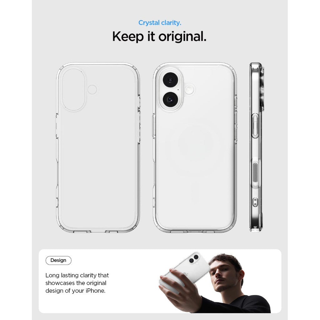 Spigen Ultra Hybrid Crystal Clear Case for iPhone 17 [TPU Covered Camera Control] [Anti-Yellowing] [No Magnet Ring]