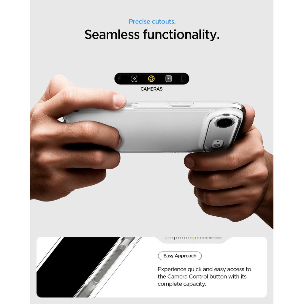 Spigen Ultra Hybrid Crystal Clear Case for iPhone Air [TPU Covered Camera Control] [Anti-Yellowing] [No Magnet Ring]