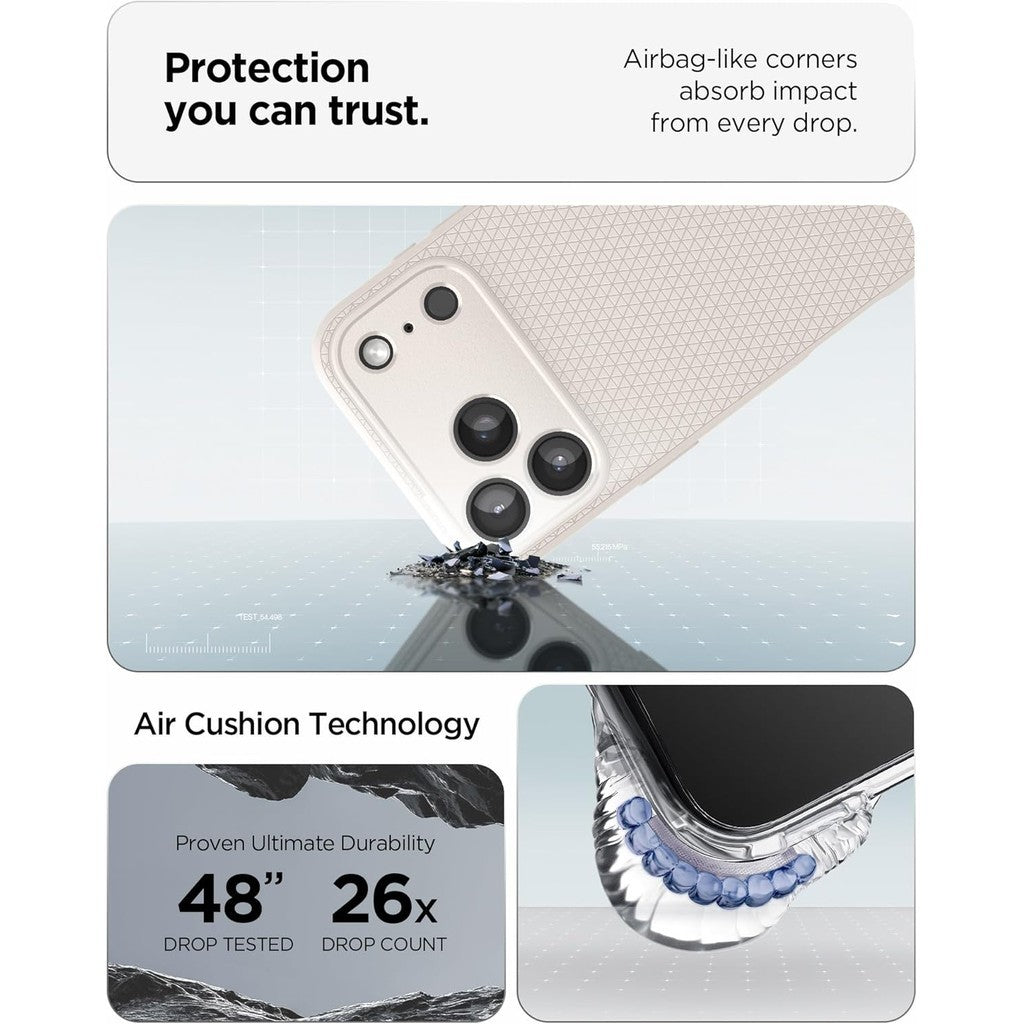 Spigen Liquid Air Case for iPhone 17 Pro Case [TPU Covered Camera Control] [No Magnet Ring] [Military-Grade Protection]