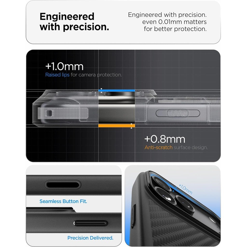 Spigen Enzo Aramid T MagFit Case for iPhone 17 Pro [Camera Control Button] [Compatible with MagSafe] - Black / Black