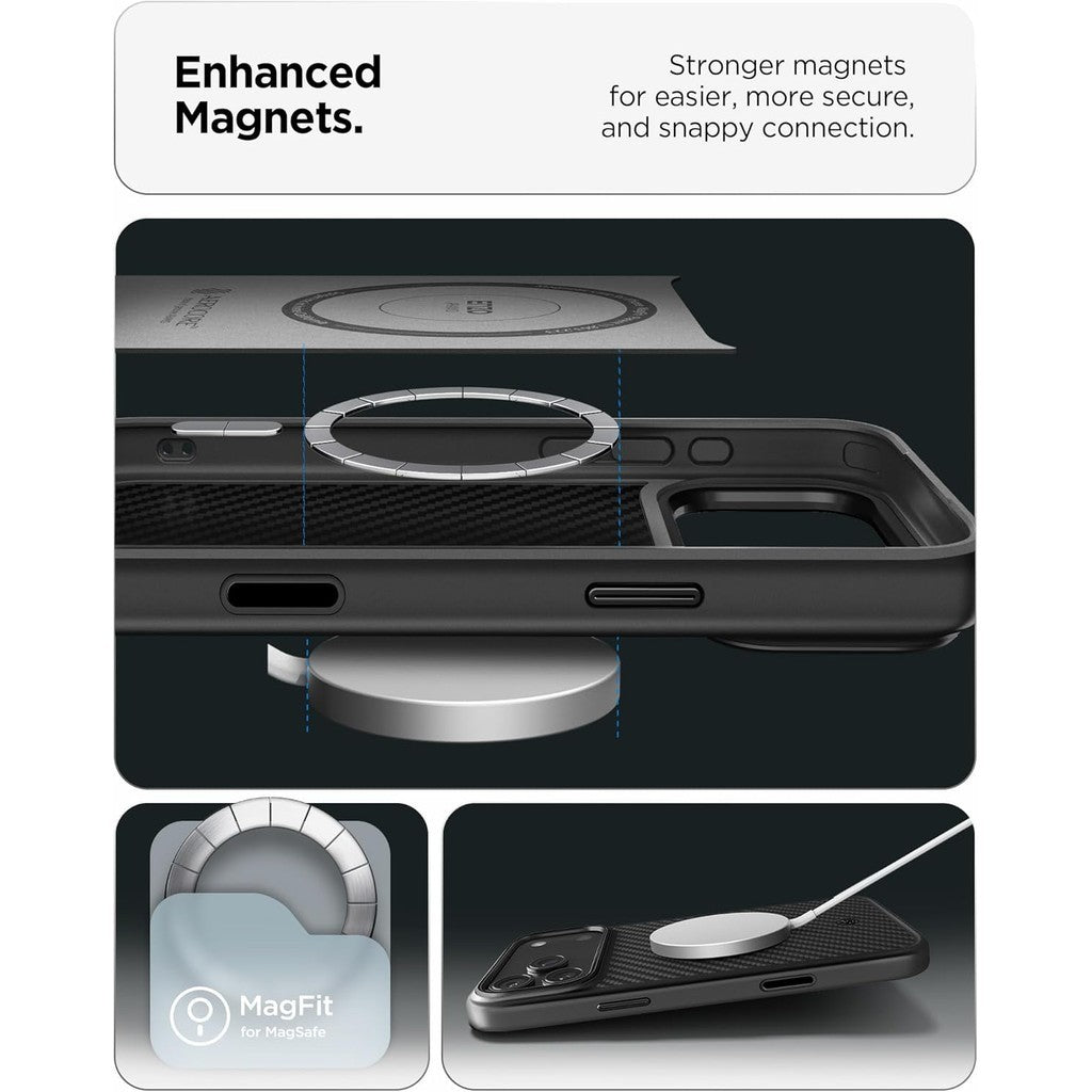 Spigen Enzo Aramid T MagFit Case for iPhone 17 Pro [Camera Control Button] [Compatible with MagSafe] - Black / Black
