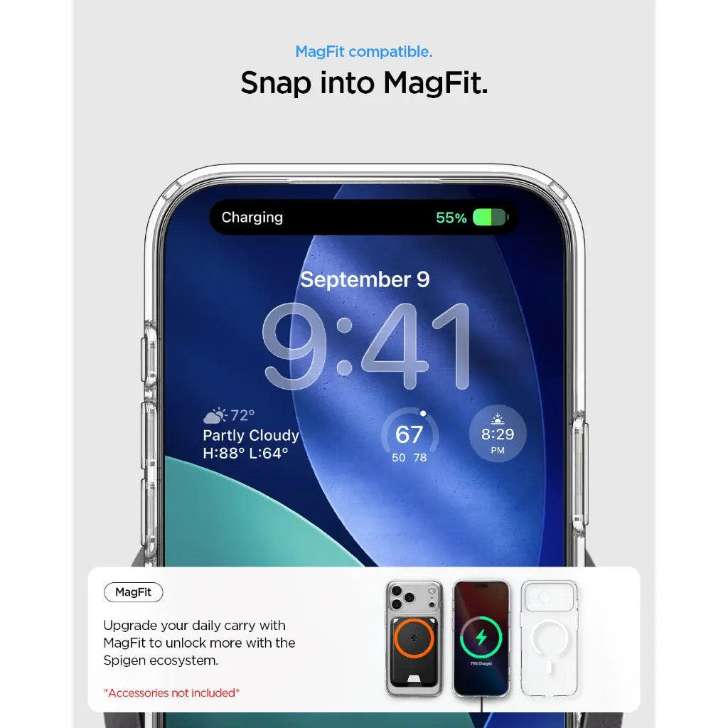 Spigen Ultra Hybrid MagFit for iPhone 17 Pro Max Case - Crystal Clear