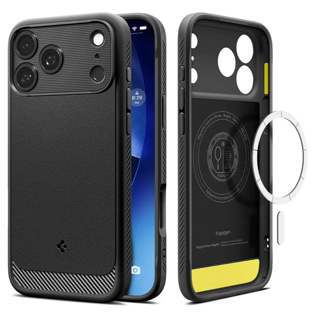 Spigen Rugged Armor MagFit for iPhone 17 Pro Max Case - Matte Black