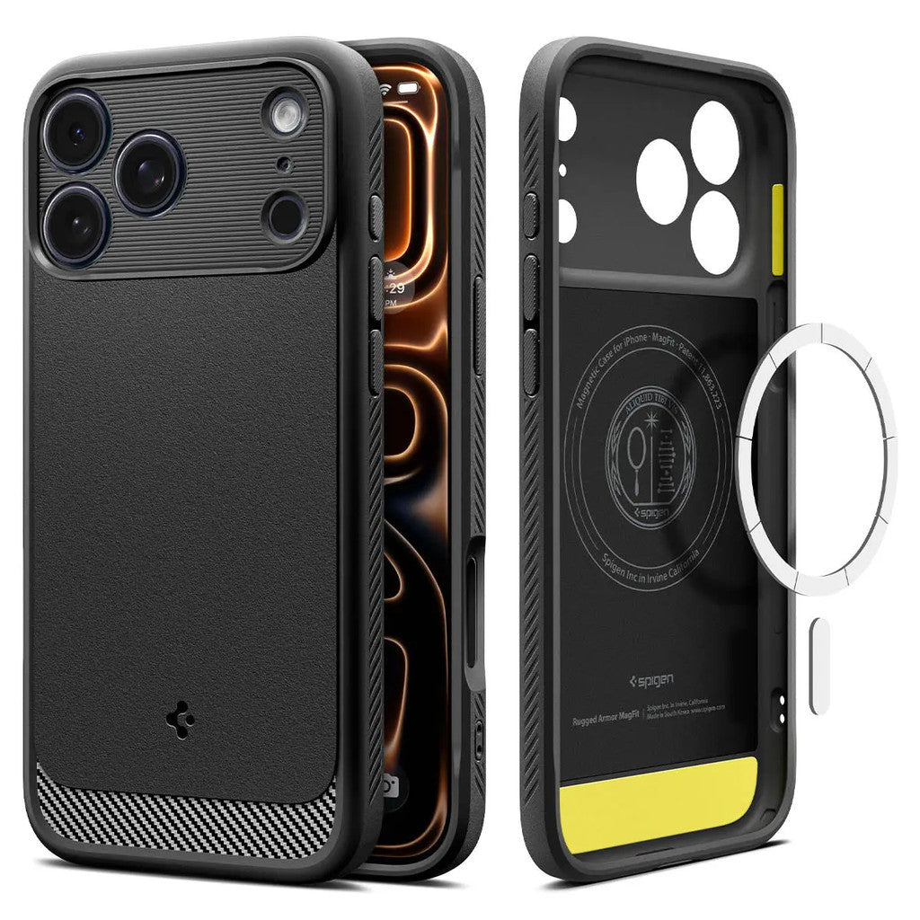 Spigen Rugged Armor MagFit for iPhone 17 Pro Max Case - Matte Black