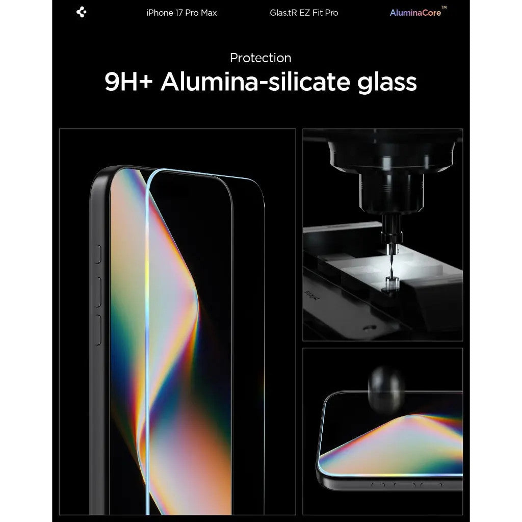 Spigen Glas.tR EZ Fit Pro HD Privacy Screen Protector [1 Pack] for iPhone 17 Pro Max / 17 Pro / 17 / 16 Pro Max / 16 Pro