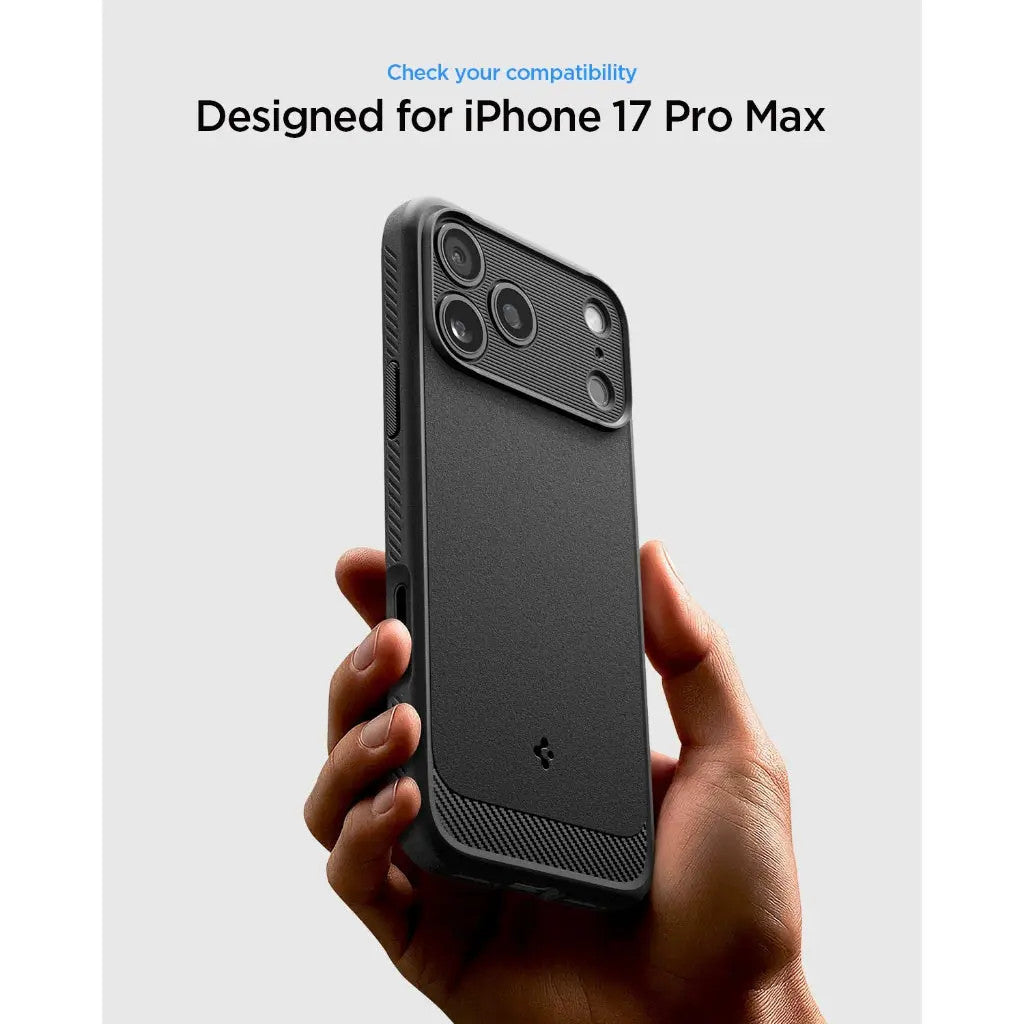 Spigen Rugged Armor MagFit for iPhone 17 Pro Max Case - Matte Black