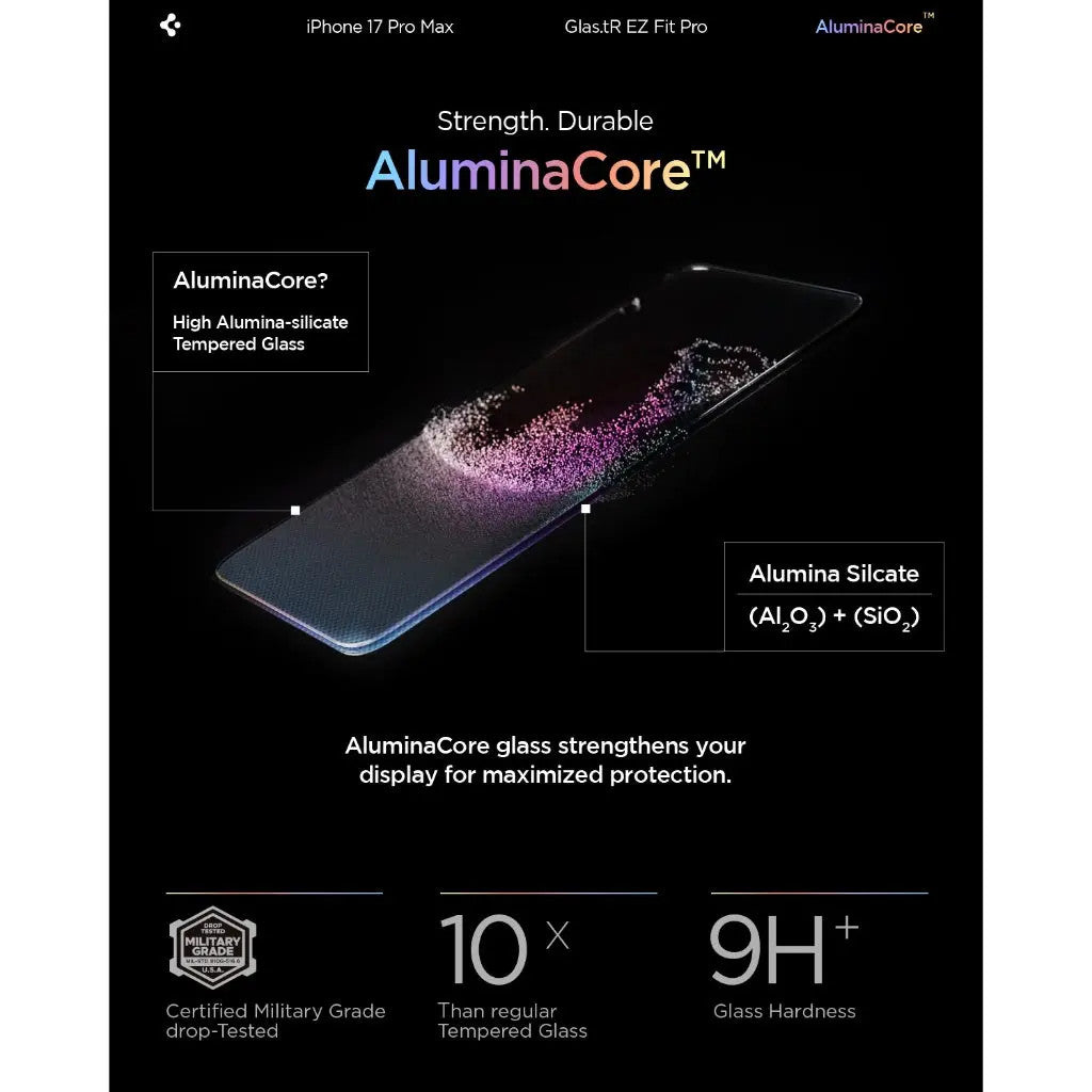 Spigen Glas.tR EZ Fit Pro HD Privacy Screen Protector [1 Pack] for iPhone 17 Pro Max / 17 Pro / 17 / 16 Pro Max / 16 Pro
