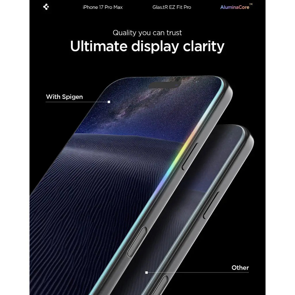 Spigen Glas.tR EZ Fit Pro HD Privacy Screen Protector [1 Pack] for iPhone 17 Pro Max / 17 Pro / 17 / 16 Pro Max / 16 Pro